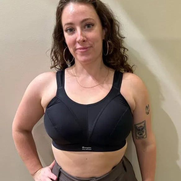 Customer wearing Shock Absorber sports bra showing the front