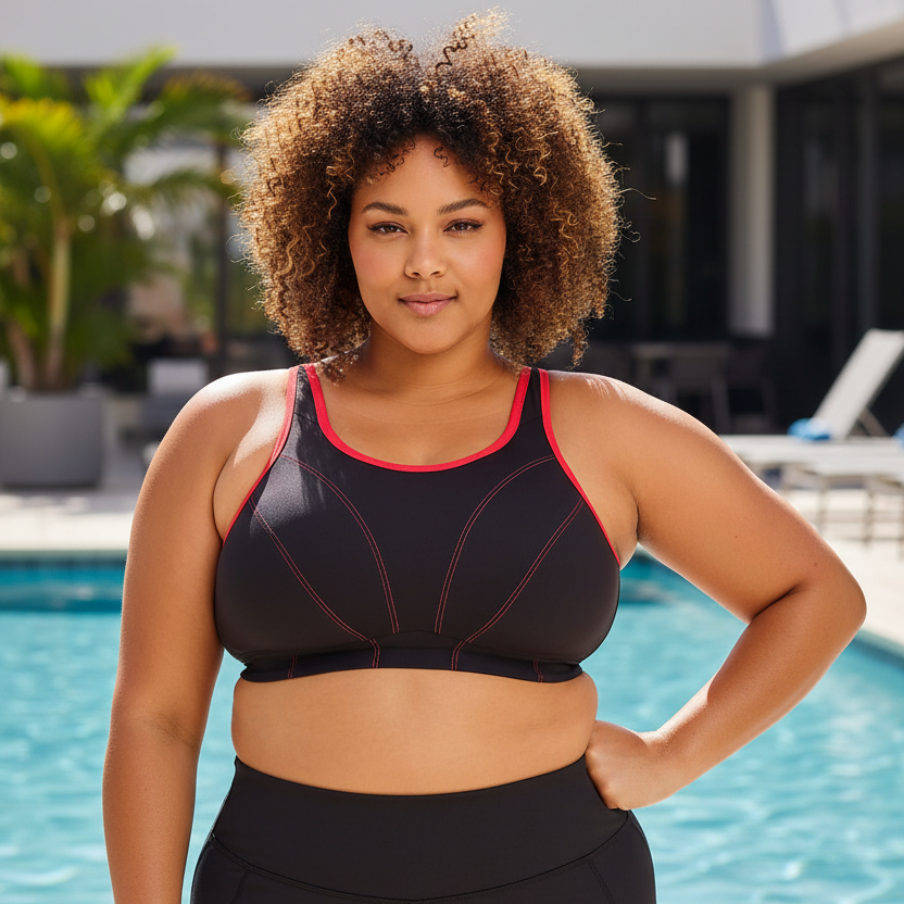 Goddess Sports Bra poolside lifestyle image