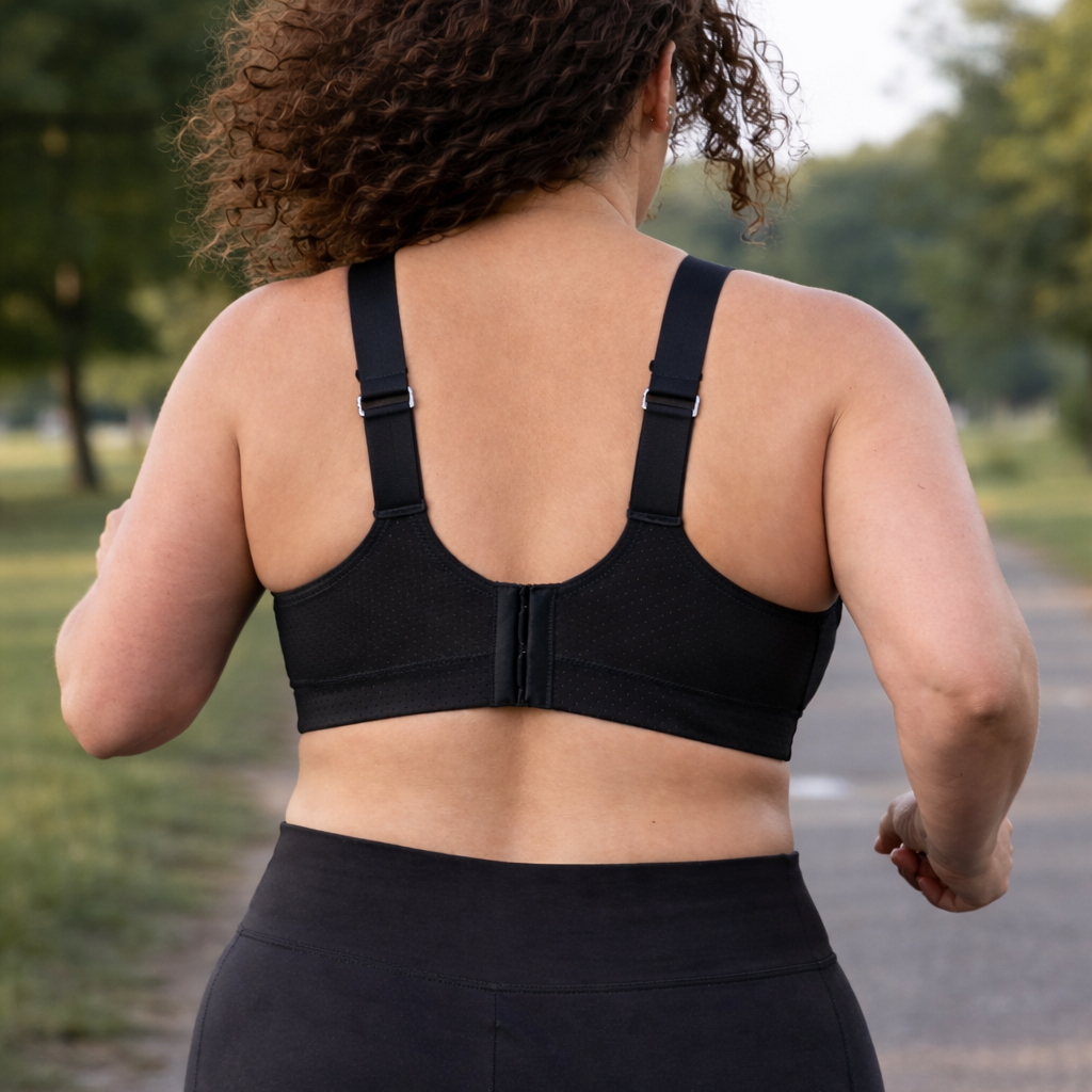 Parfait Active sports bra adjustable ladder straps detail for D-H cup sizes